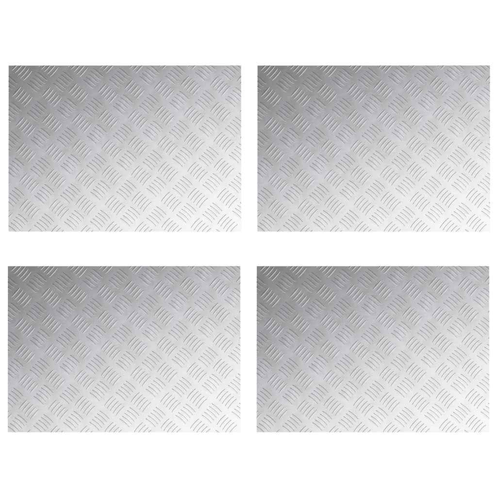 Treppe Tritt Rechtwinklig 4 pcs Silber 70 x 50 cm Aluminium