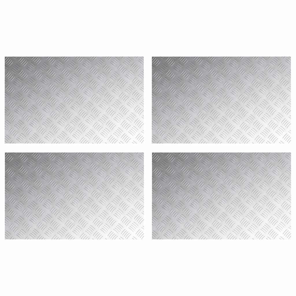 Treppe Tritt Rechtwinklig 4 pcs Silber 80 x 50 cm Aluminium