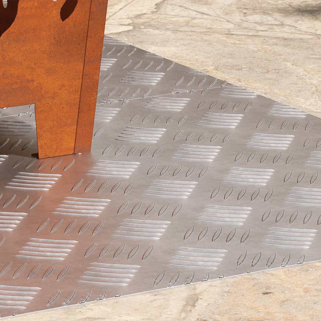 Stair tread right-angled 2 pcs Silver 80 x 50 cm Aluminium
