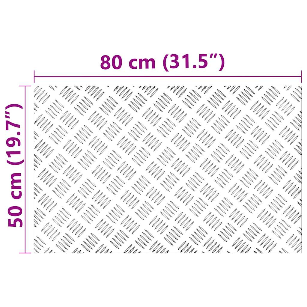 Stair tread right-angled 2 pcs Silver 80 x 50 cm Aluminium