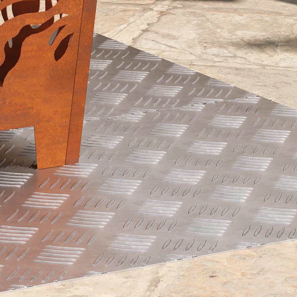 Stair Tread Right Angle 2 pcs Silver 100 x 50 cm Aluminum