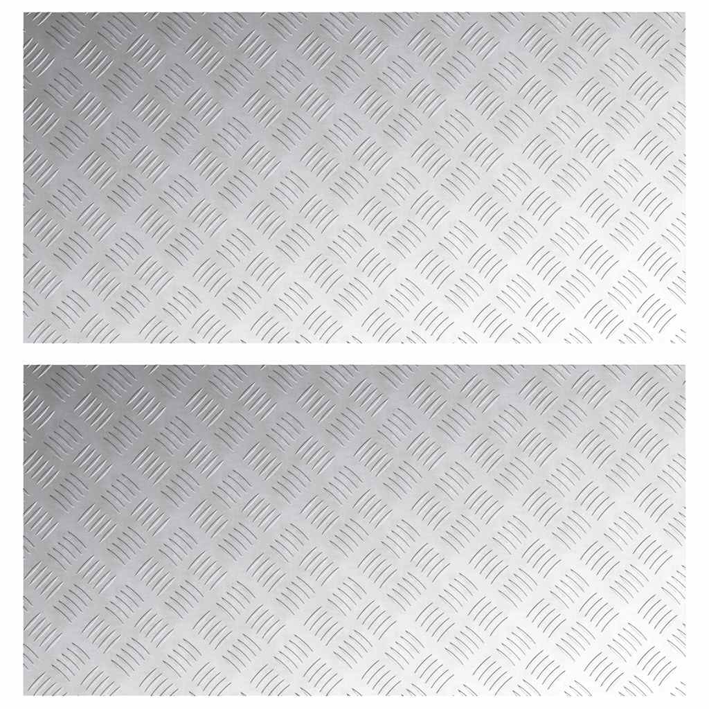 Stair Tread Right Angle 2 pcs Silver 100 x 50 cm Aluminum