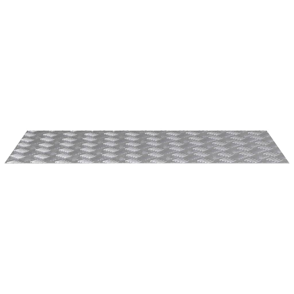 Stair Tread Right Angle 2 pcs Silver 100 x 50 cm Aluminum