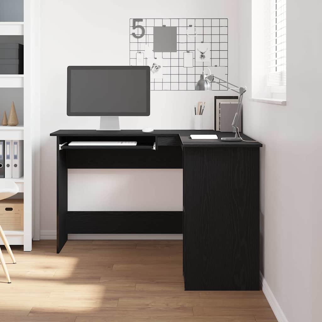 Corner Desk Black Oak Effect 120 x 140 x 75 cm