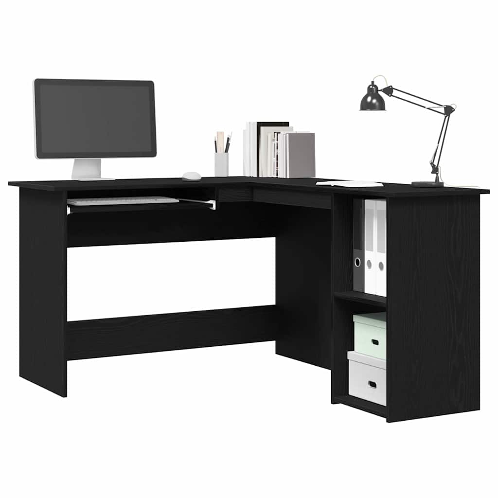 Corner Desk Black Oak Effect 120 x 140 x 75 cm