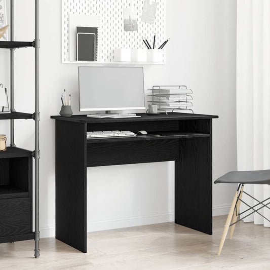 Bureau noir aspect chêne 90x50x74 cm Panneau de particules