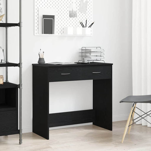 Bureau noir aspect chêne 80 x 40 x 75 cm Panneau de particules