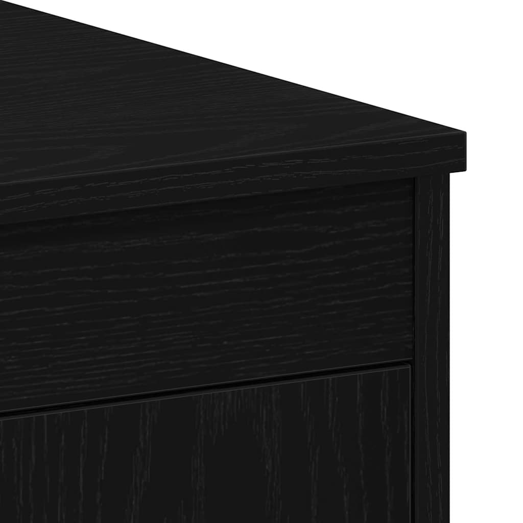 Desk with Storage Black Oak Effect 100 x 50 x 76 cm