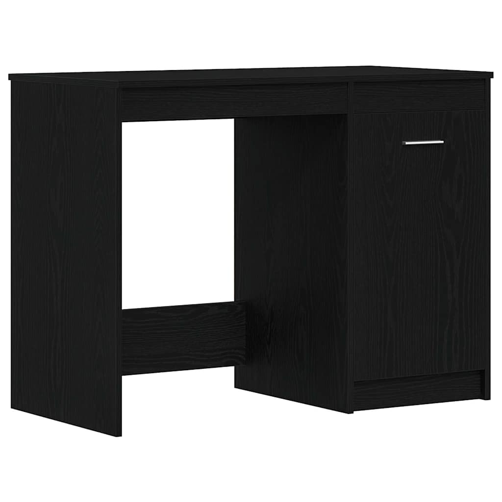 Desk with Storage Black Oak Effect 100 x 50 x 76 cm