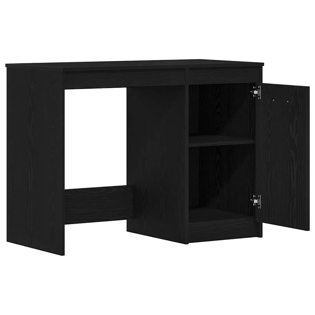 Desk with Storage Black Oak Effect 100 x 50 x 76 cm