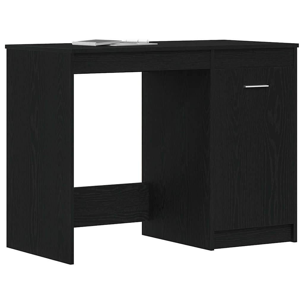 Desk with Storage Black Oak Effect 100 x 50 x 76 cm