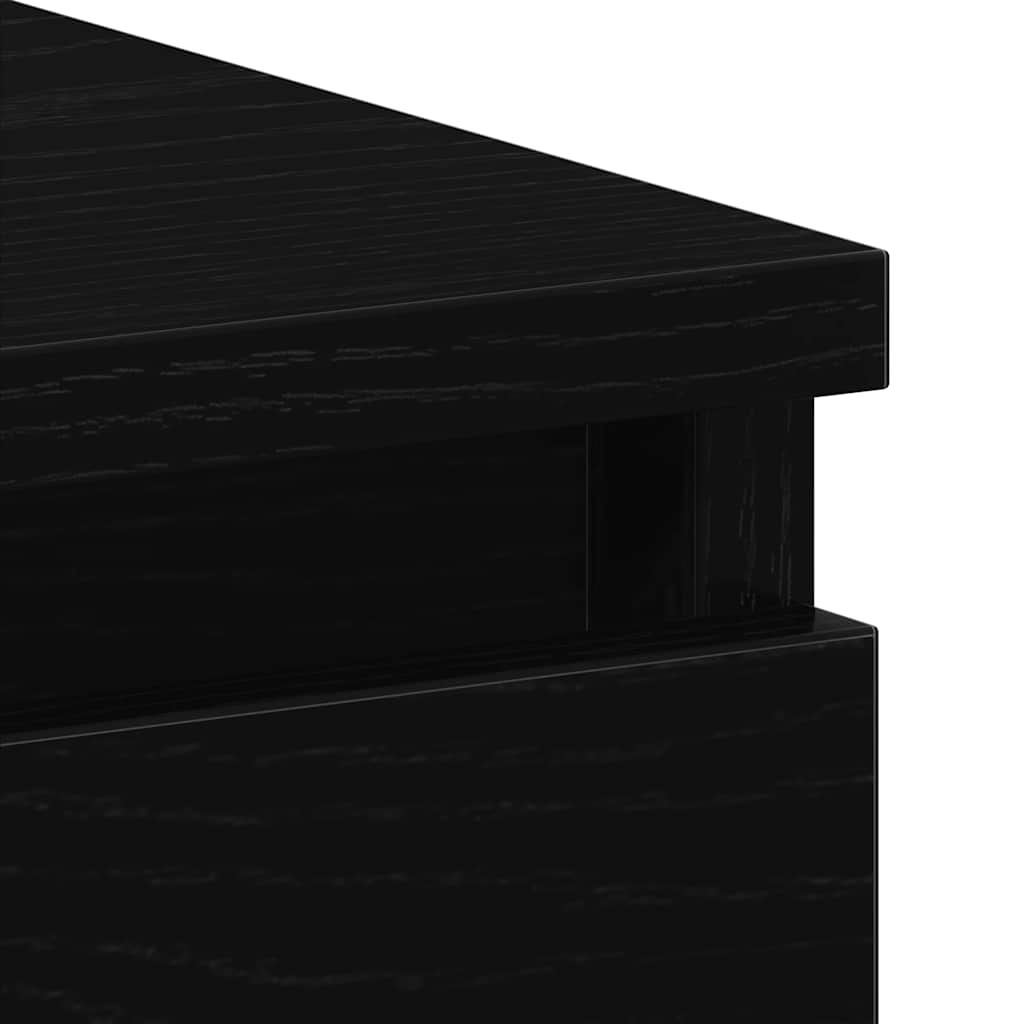 Bureau noir aspect chêne 90x45x76 cm Panneau de particules