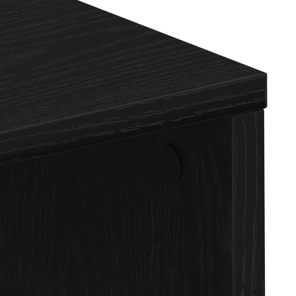 Desk with Shelf Black Oak Effect 102.5 x 35 x 75 cm