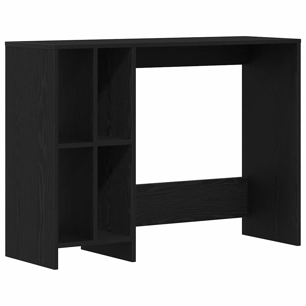 Desk with Shelf Black Oak Effect 102.5 x 35 x 75 cm