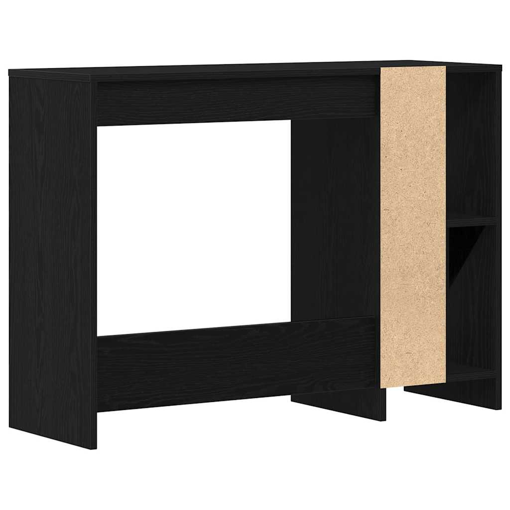 Desk with Shelf Black Oak Effect 102.5 x 35 x 75 cm