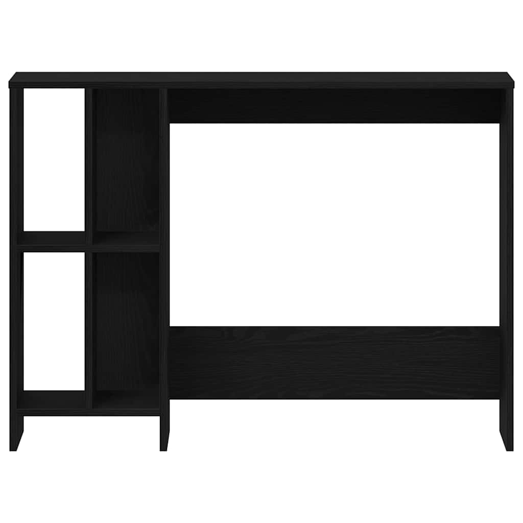 Desk with Shelf Black Oak Effect 102.5 x 35 x 75 cm