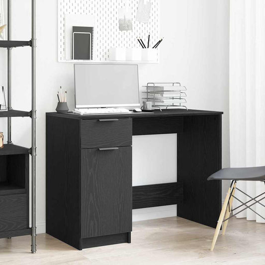Bureau avec rangement Noir aspect Chêne 100 x 50 x 75 cm