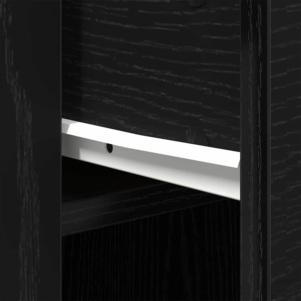 Desk with Storage Black Oak Effect 100 x 49 x 74 cm