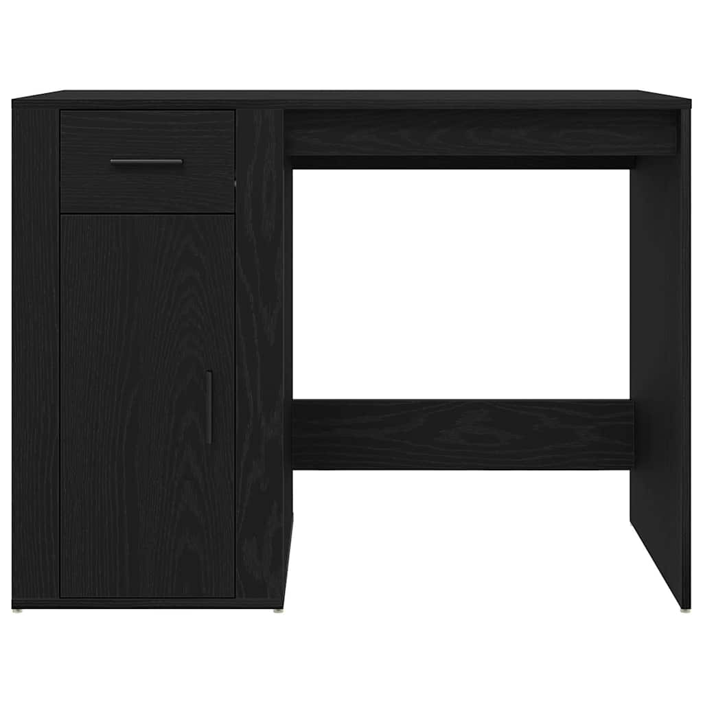 Desk with Storage Black Oak Effect 100 x 49 x 74 cm