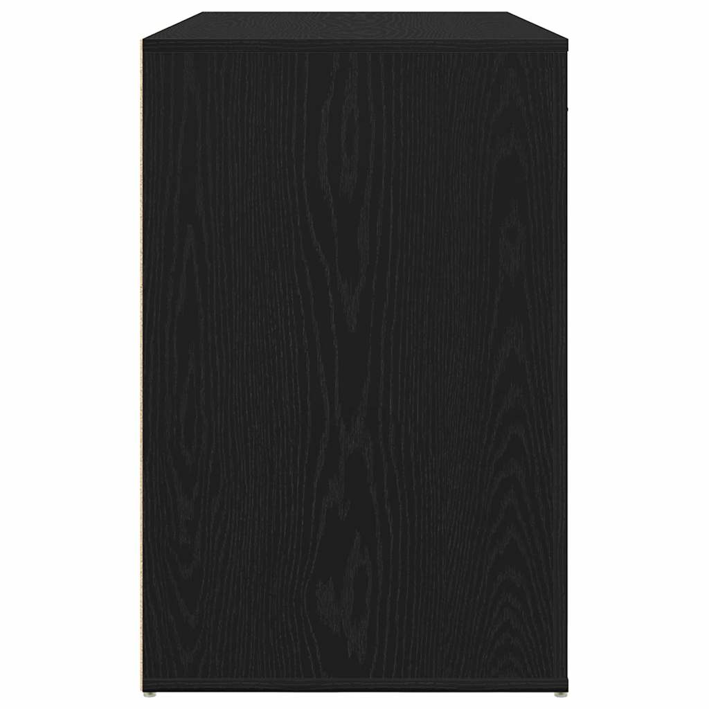 Desk with Storage Black Oak Effect 100 x 49 x 74 cm