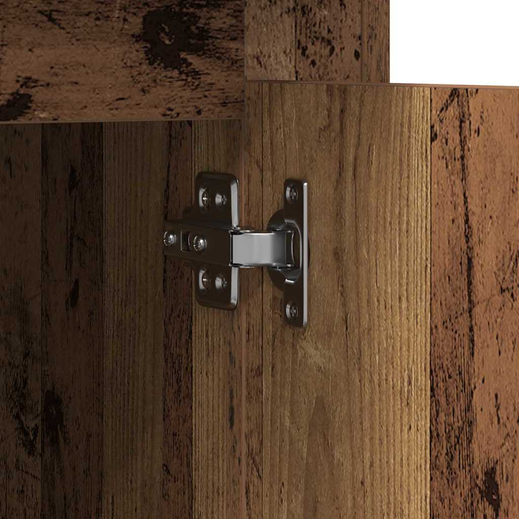 Desk with door, reclaimed wood, 50 x 115 x 75 cm, engineered wood