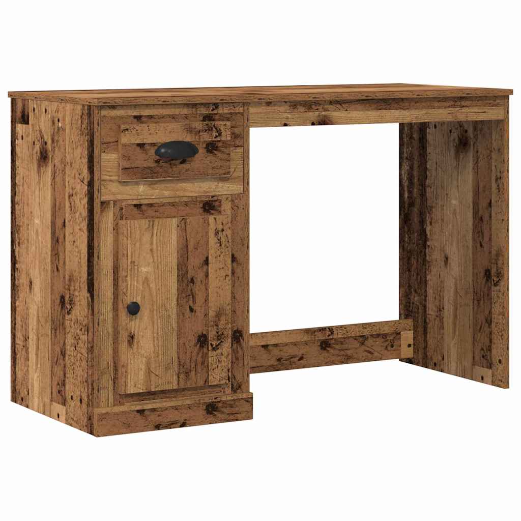Desk with door, reclaimed wood, 50 x 115 x 75 cm, engineered wood