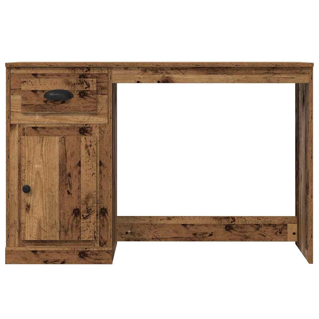 Desk with door, reclaimed wood, 50 x 115 x 75 cm, engineered wood