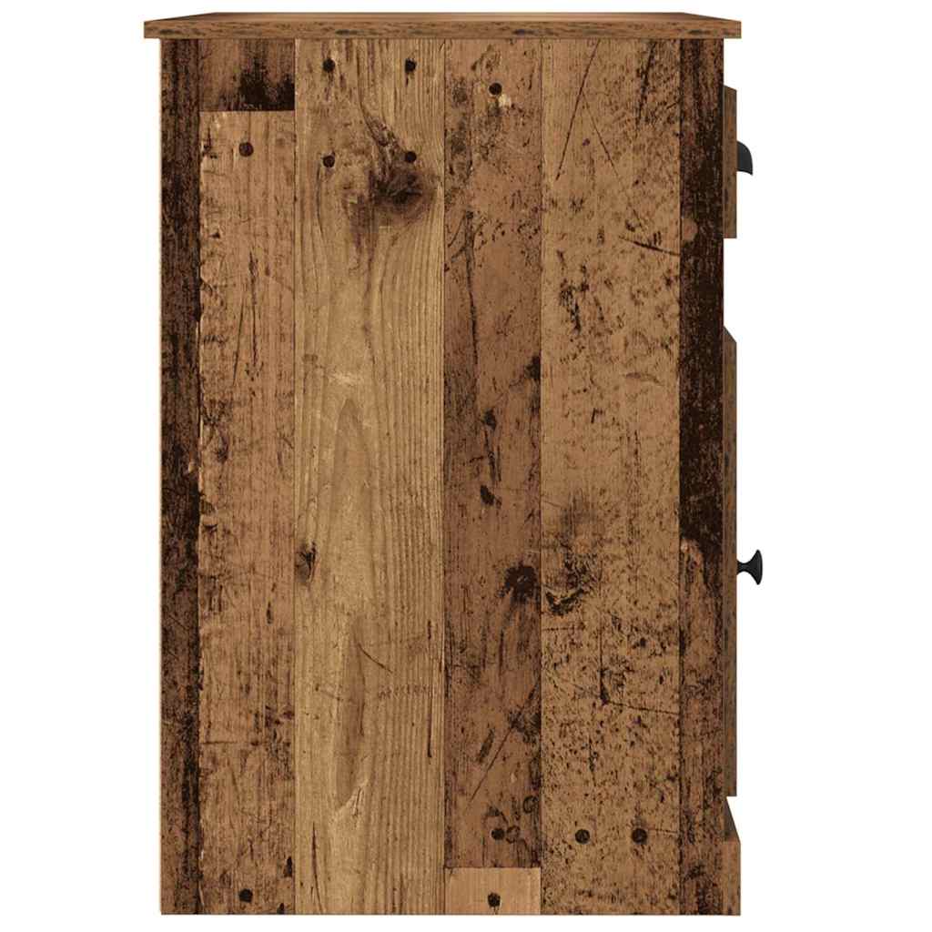 Desk with door, reclaimed wood, 50 x 115 x 75 cm, engineered wood