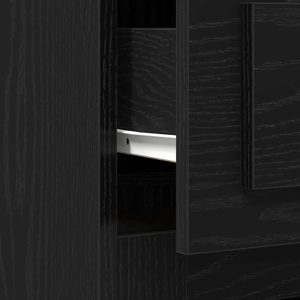 Desk with Storage Black Oak-Effect 50 x 115 x 75 cm