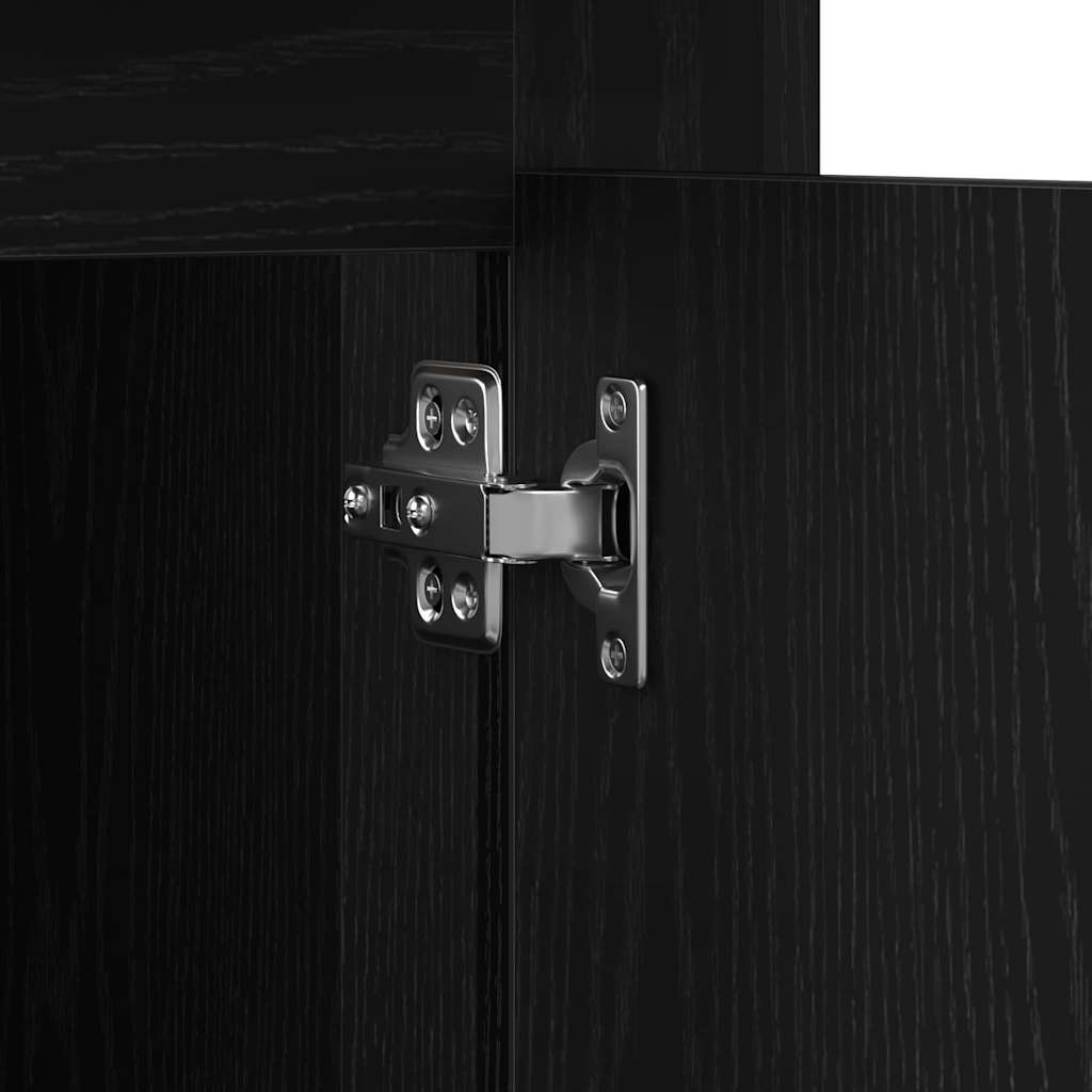 Desk with Storage Black Oak-Effect 50 x 115 x 75 cm