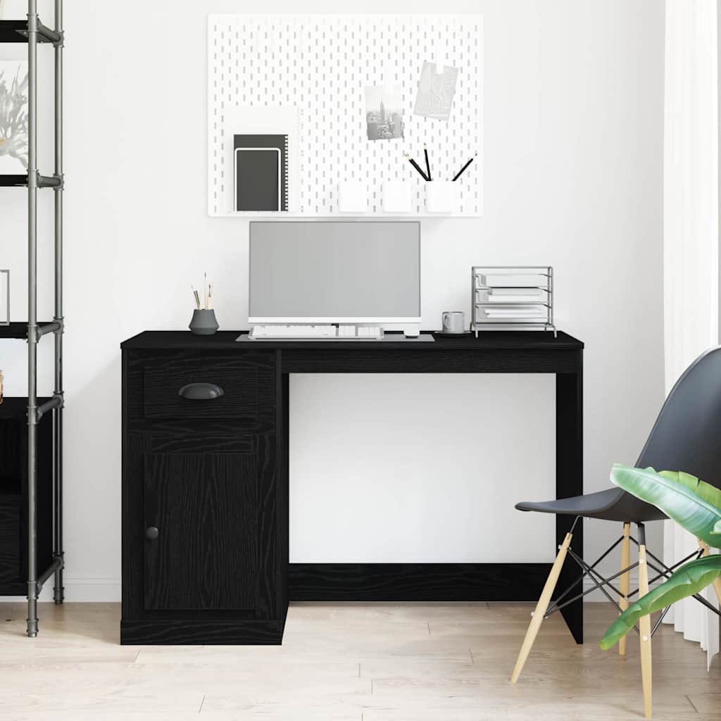Desk with Storage Black Oak-Effect 50 x 115 x 75 cm