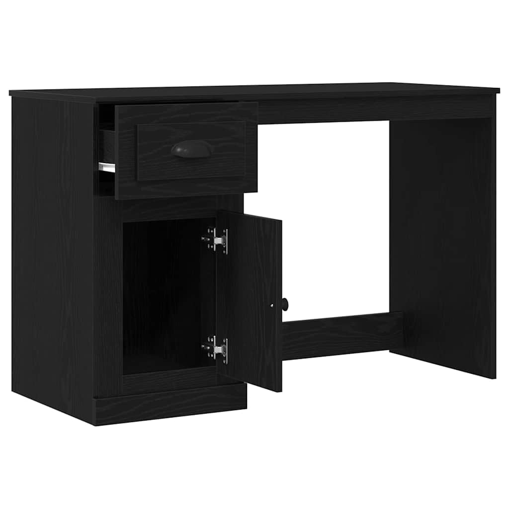 Desk with Storage Black Oak-Effect 50 x 115 x 75 cm
