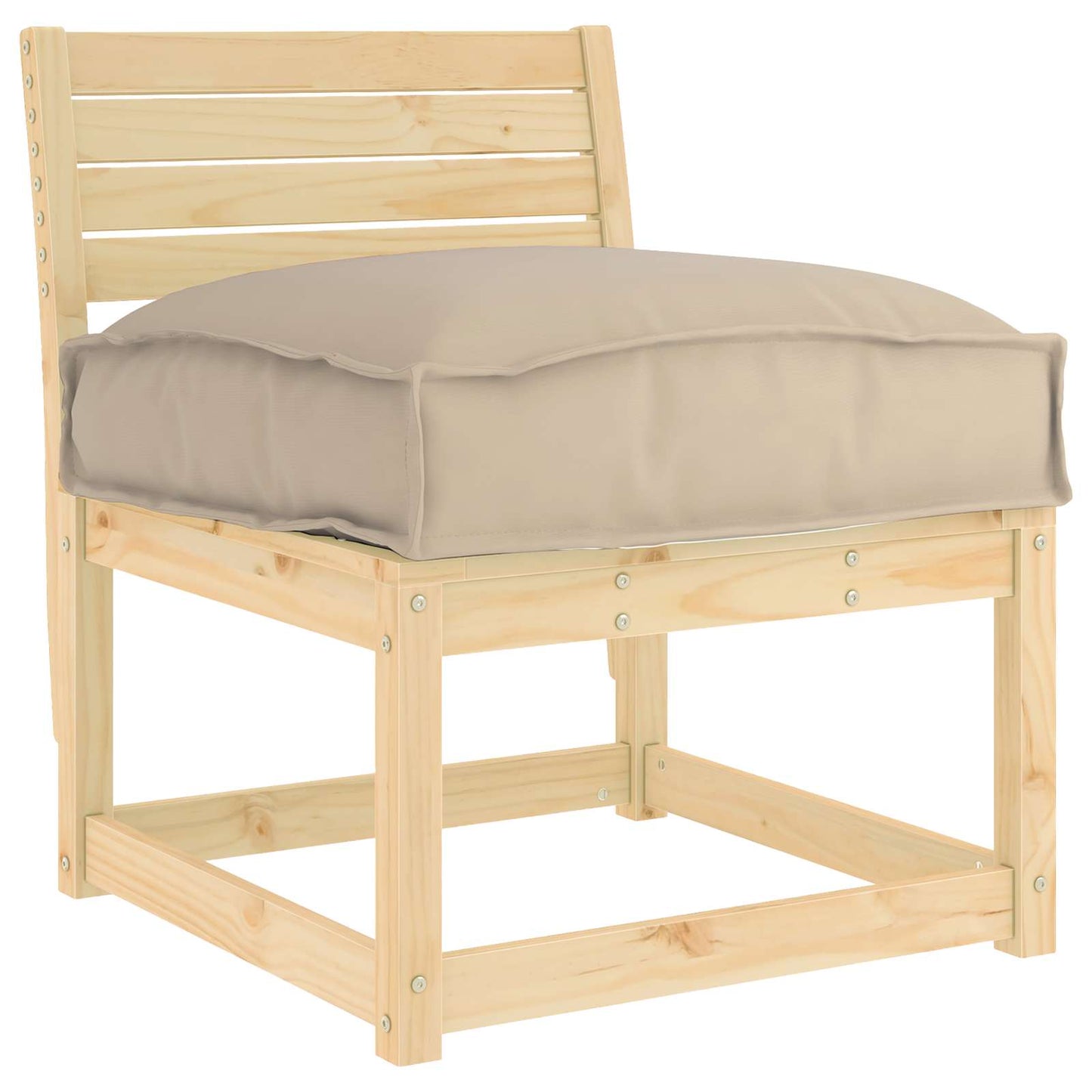 Coussin taupe 50 x 50 x 12 cm tissu Oxford