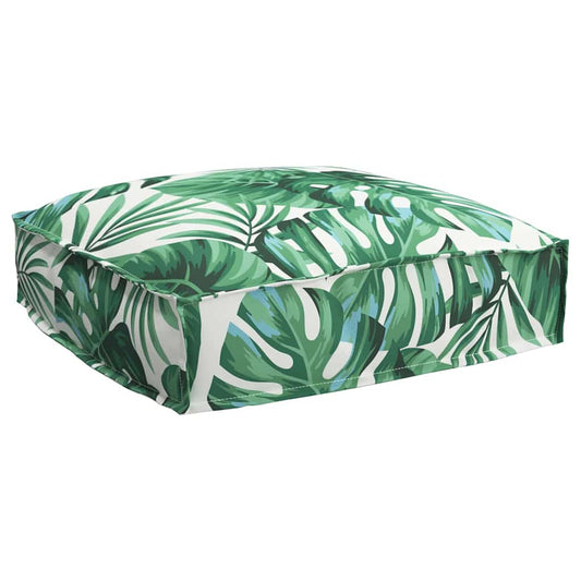 Coussin de palette pour assise adaptée, motif feuille, 50 x 50 x 12 cm