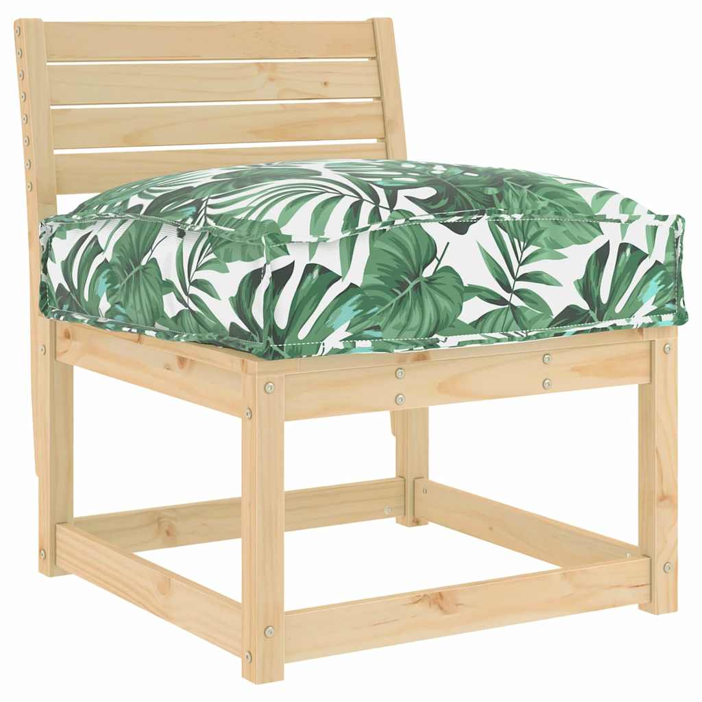 Coussin de palette pour assise adaptée, motif feuille, 50 x 50 x 12 cm