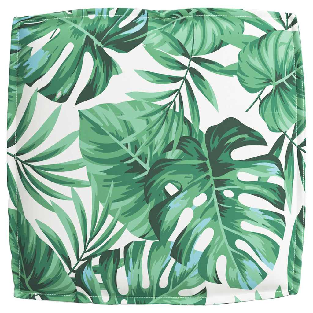 Coussin de palette pour assise adaptée, motif feuille, 50 x 50 x 12 cm