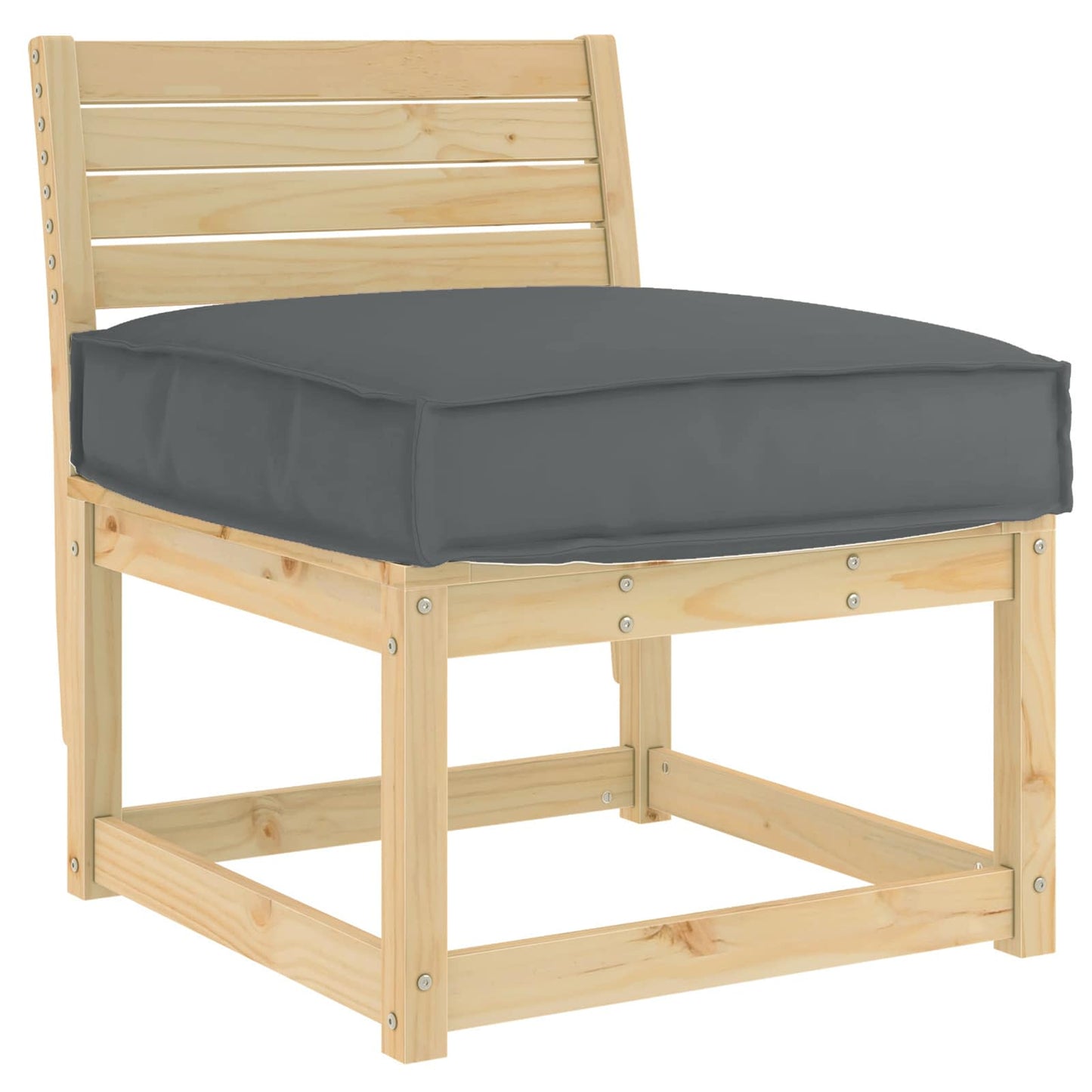 Kissen Anthrazit 60 x 60 x 12 cm Oxford-Stoff