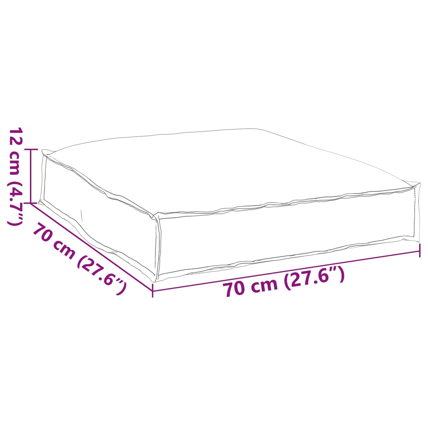 Coussin Motif feuille 70 x 70 x 12 cm Tissu Oxford