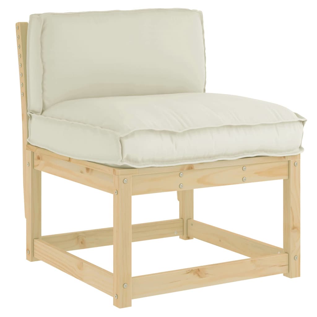 Pallet Cushion for Backrest with Pillow Cream 70 x 40 x 12 cm