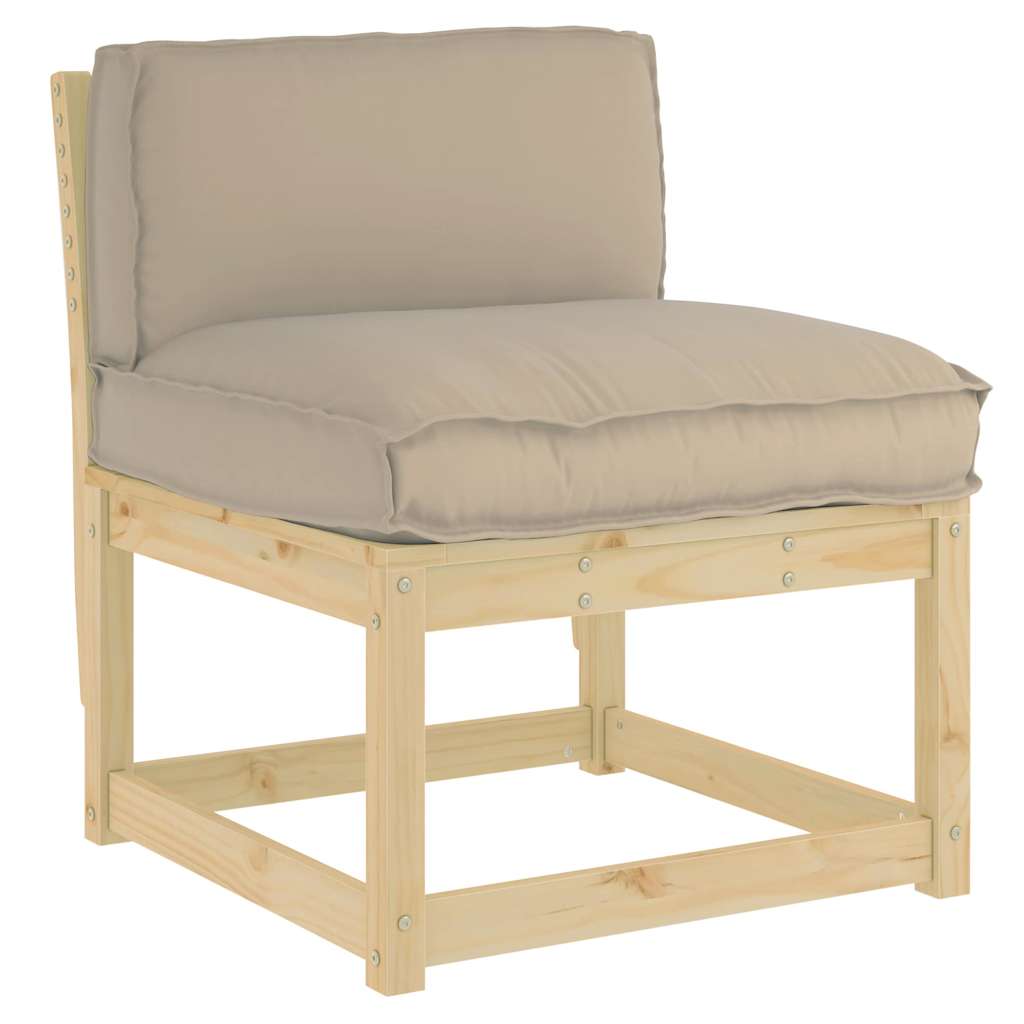Pallet cushion for backrest with pillow, taupe, 70 x 40 x 12 cm