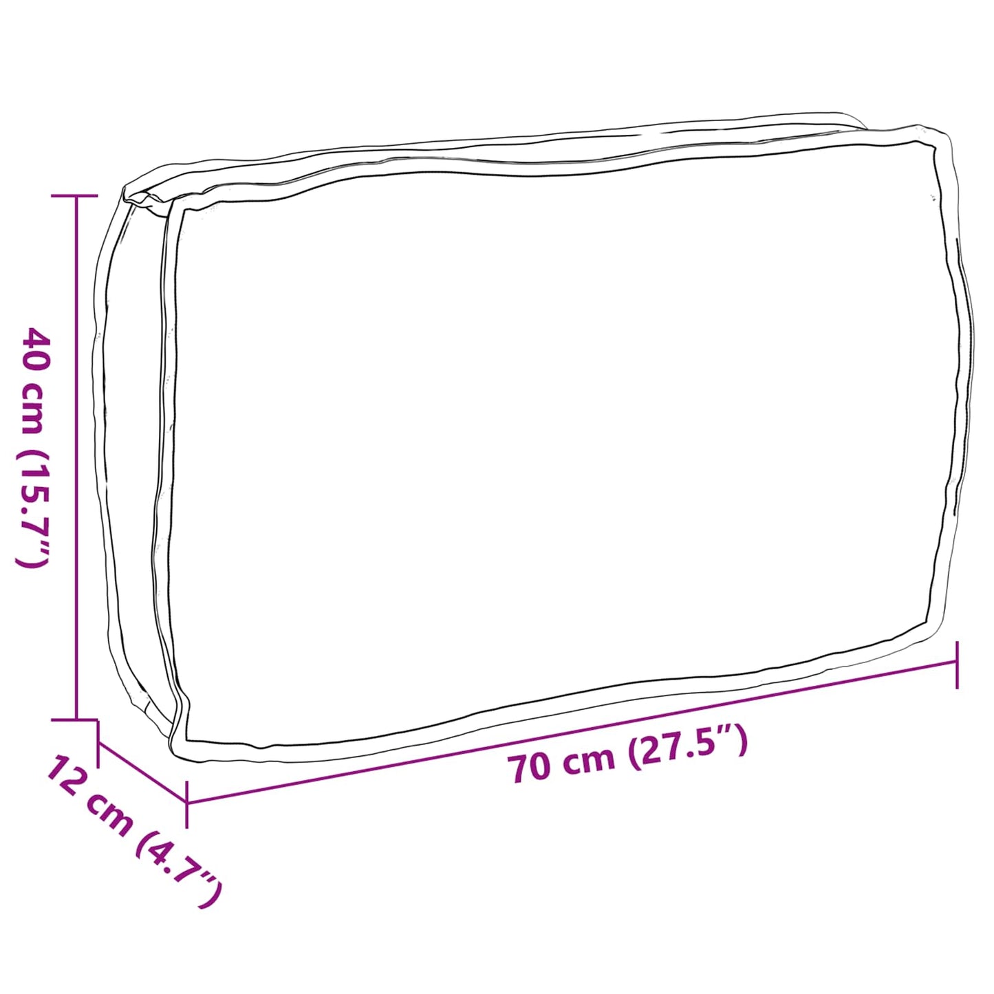 Oreiller motif feuille 70 x 40 x 12 cm Tissu Oxford