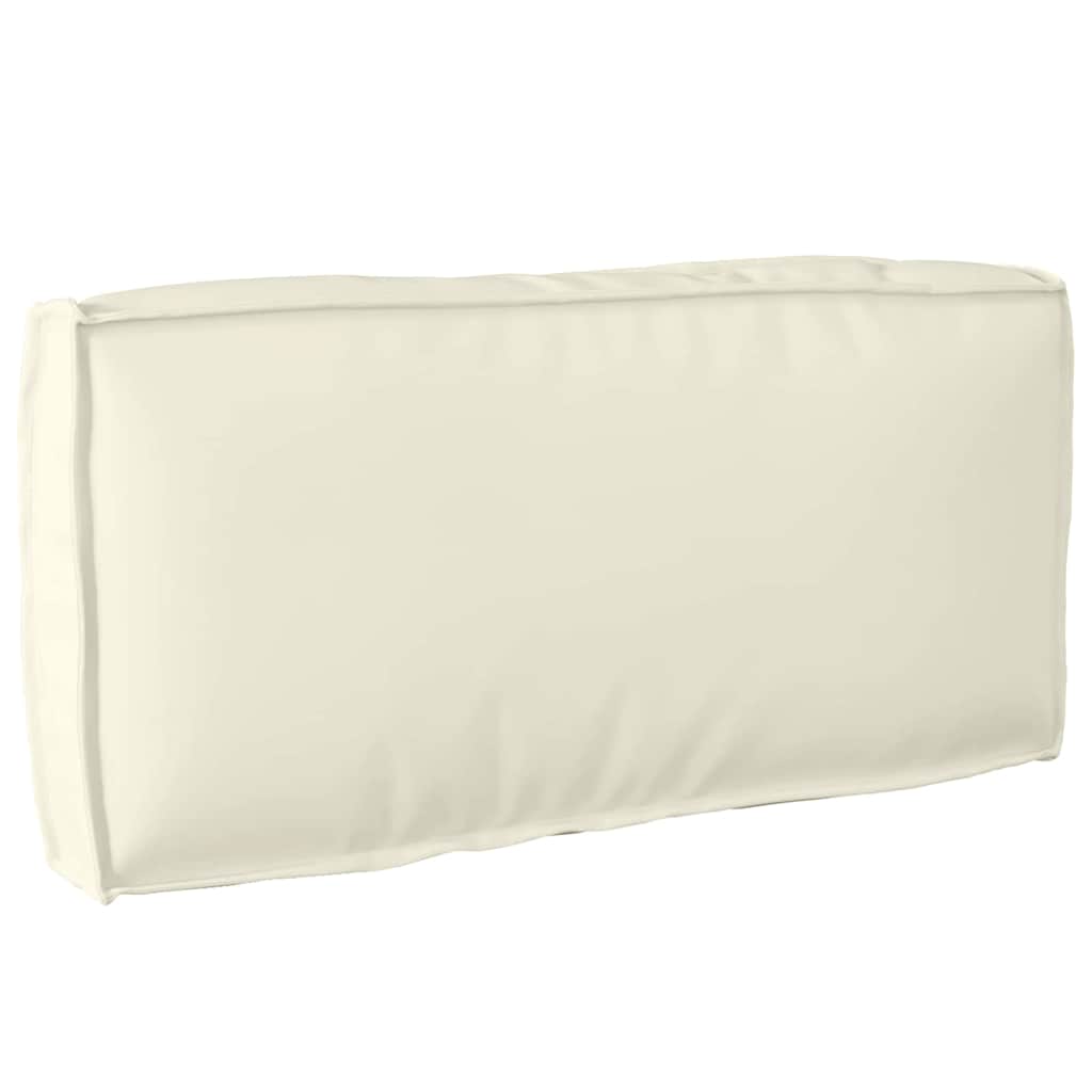 Pallet Cushion for Backrest with Pillow Cream 80 x 40 x 12 cm