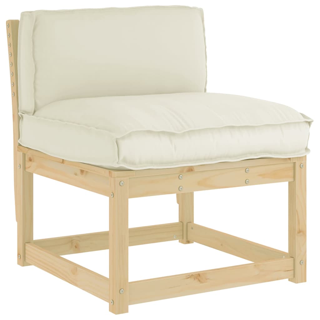 Pallet Cushion for Backrest with Pillow Cream 80 x 40 x 12 cm
