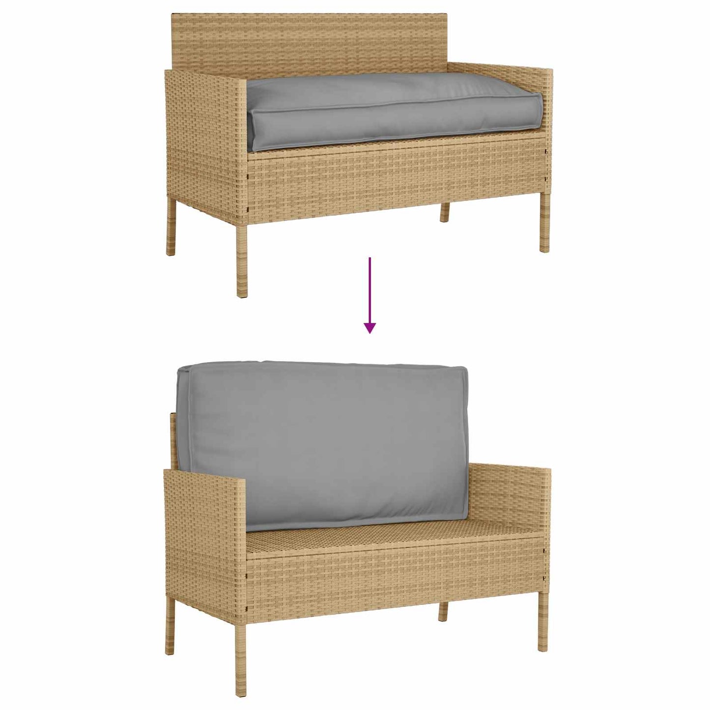 Coussin gris 120 x 60 x 12 cm Tissu Oxford