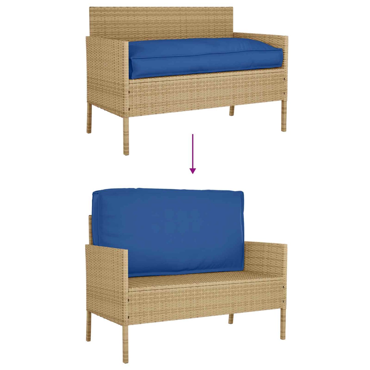 Pillow Royal Blue 120 x 60 x 12 cm Oxford Fabric