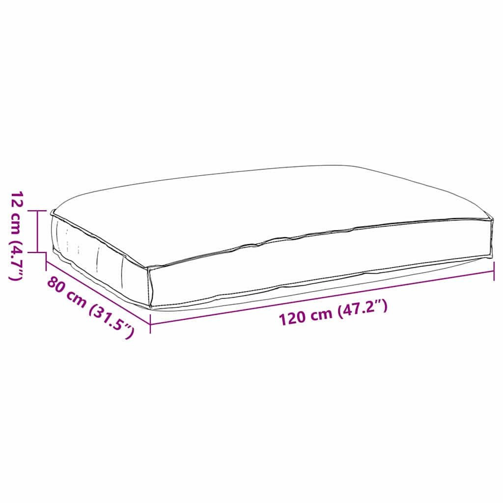 Coussin beige 120 x 80 x 12 cm Tissu Oxford
