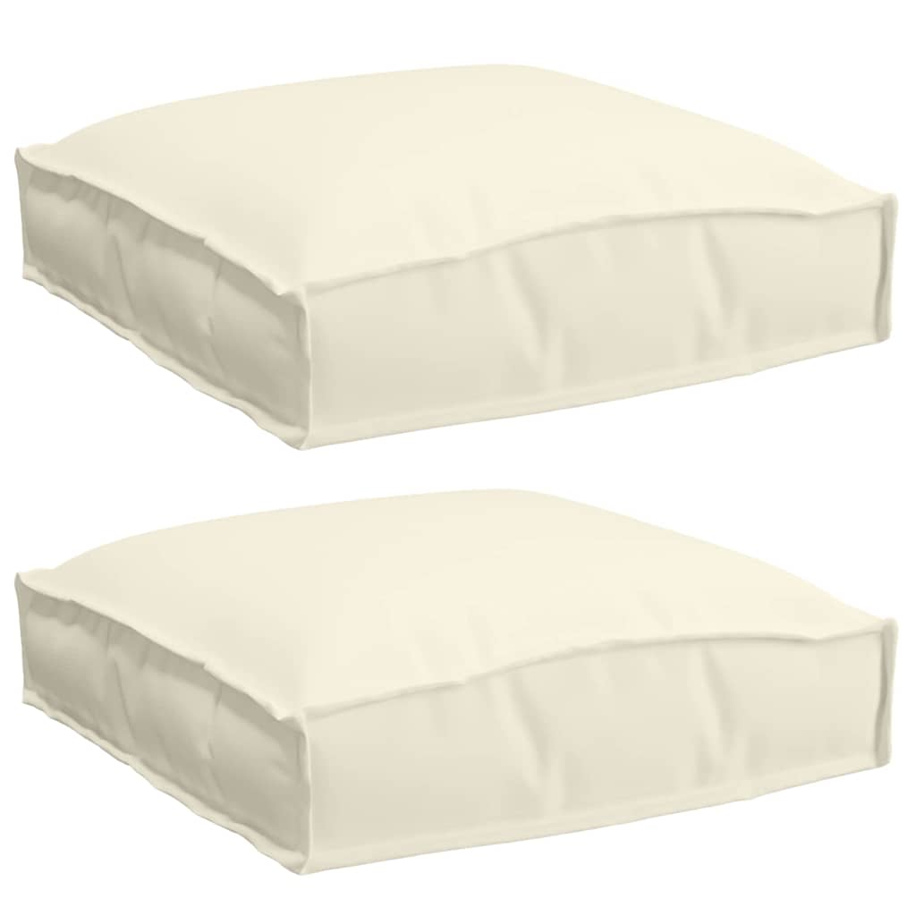 Coussins 2 pcs Crème 40 x 40 x 8 cm Tissu Oxford
