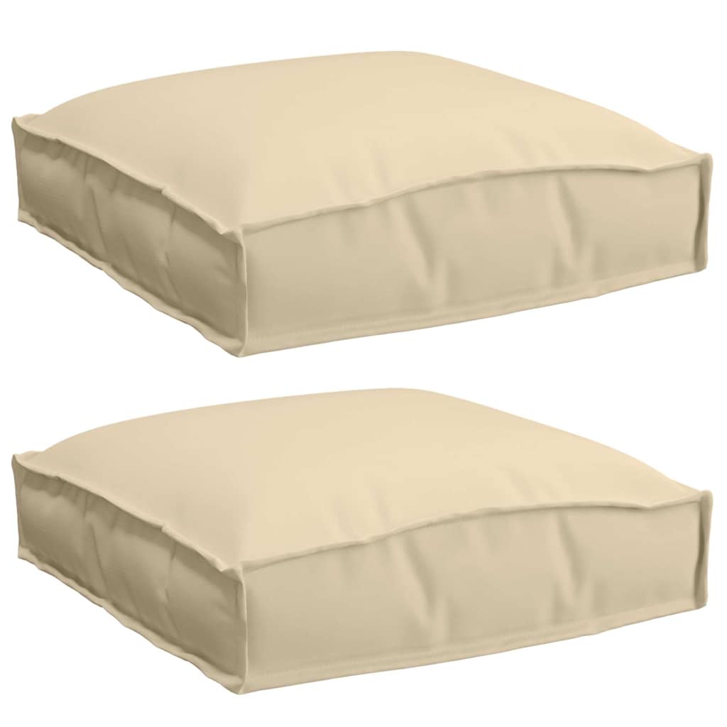 Coussin 2 pcs Beige 40 x 40 x 8 cm Tissu Oxford