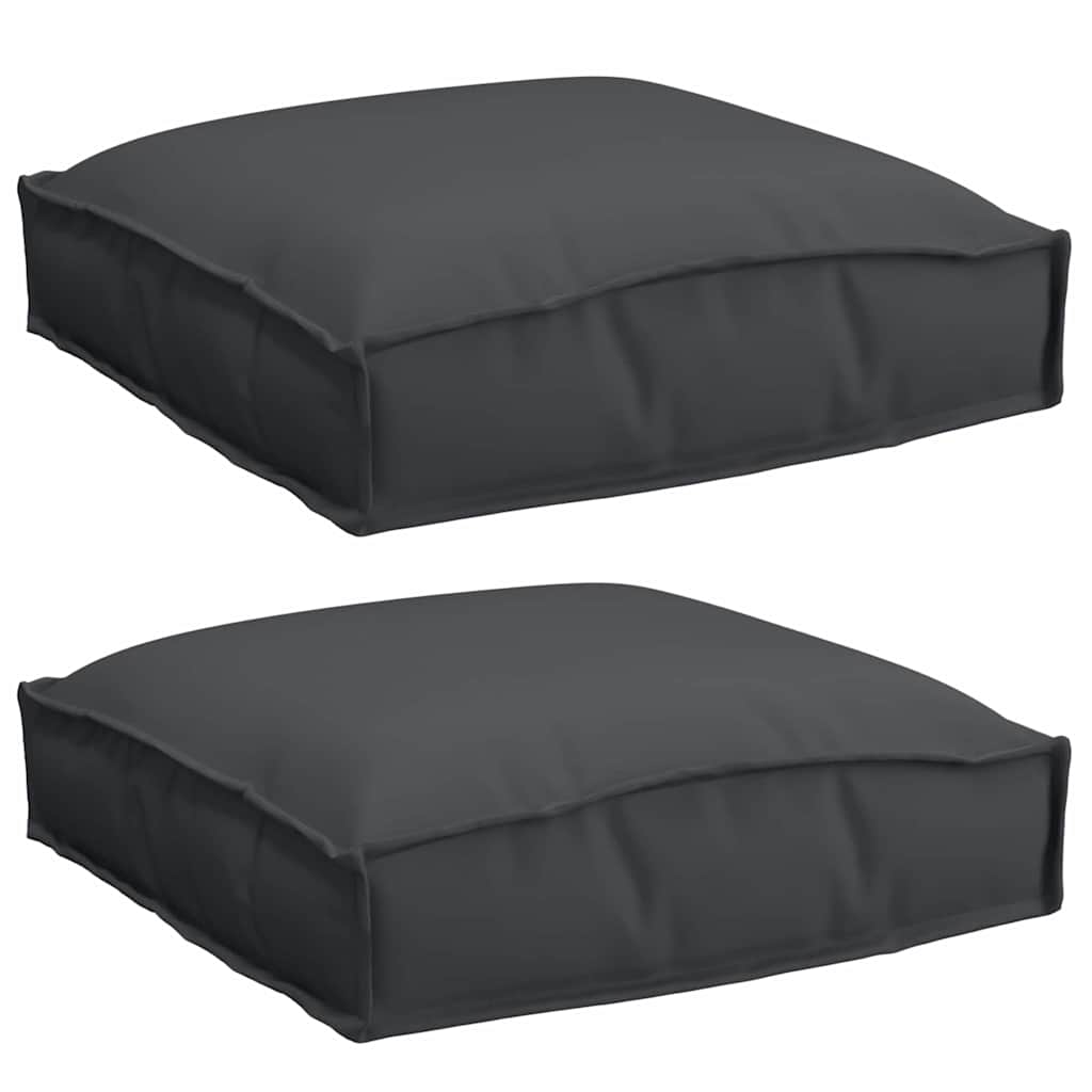 Coussins pour palettes pour un siège confortable 2 pcs Noir 40 x 40 x 8 cm