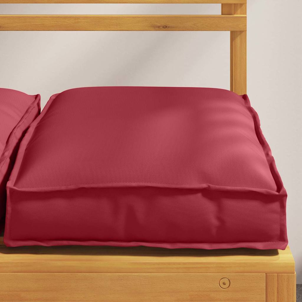 Coussins de palette pour assise adaptée 2 pcs Rouge bordeaux 40 x 40 x 8 cm